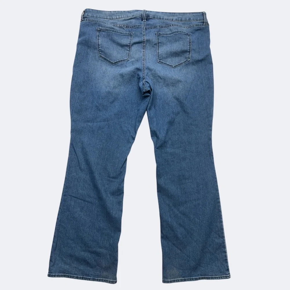 Old Navy Jeans Women 24 Plus Long‎ Blue Kicker Boot Cut Denim Whiskering Relaxed